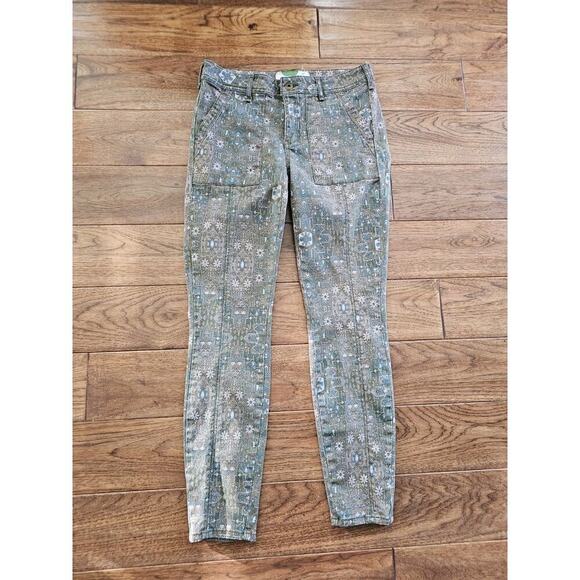 Anthropologie Pants - ANTHROPOLOGIE Pilcro & Letterpress Skinny Denim Jeans Paisley Size 27 Boho